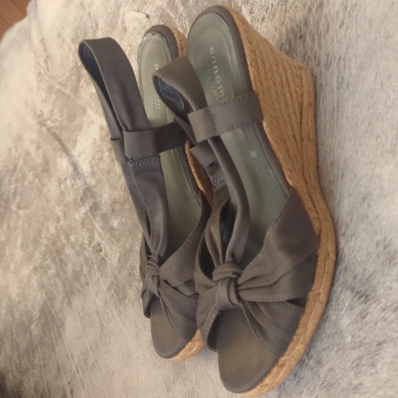 Sonoma wedge ladies sandals sage green - Picture 1 of 4